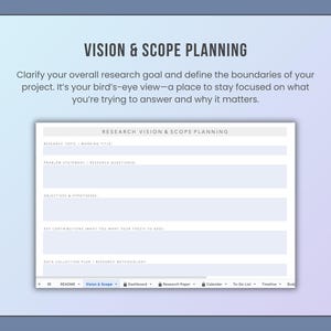 research vision and scope planning document