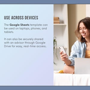 google sheets tracker with grad student using phone