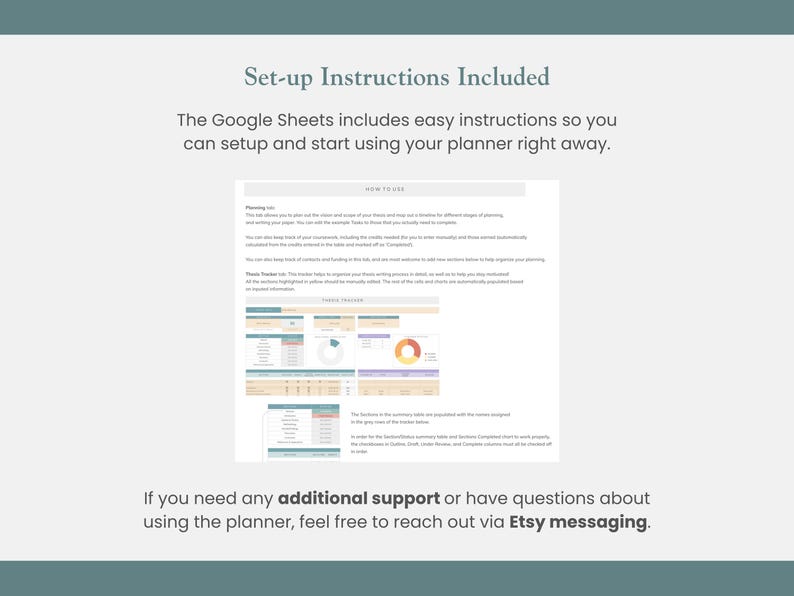 set up instructions for dissertation spreadsheet