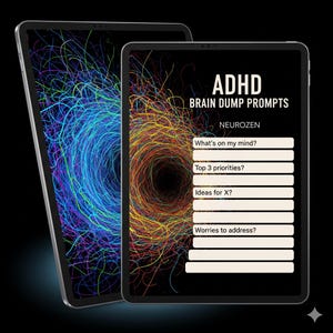 ADHD Brain Dump Prompts | Digital & Printable Journal for Adults | Executive Function and Overwhelm Relief | Instant Download by NEUROZEN