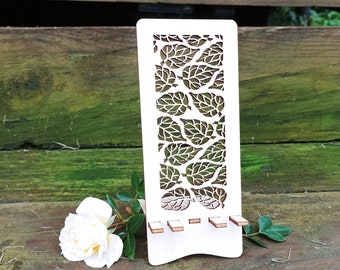 Telefoonstandaard. Mobiele houder. Ontwerp 10. Tekening voor 3 mm materiaal