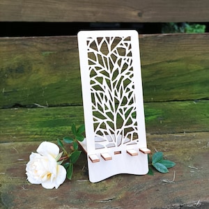 Phone Stand. Mobile holder. Design 8. Drawing for 3 mm material