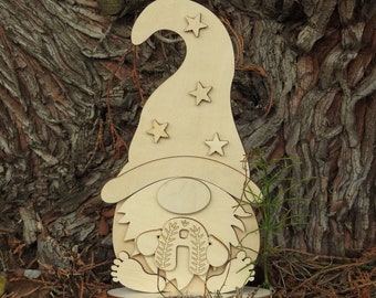 Gnome "Mino". For 3 mm, 4 mm, 5mm and 6 mm material. Dwarf, elves, elven. Laser cut. Vector files cdr, dxf, eps, svg, ai
