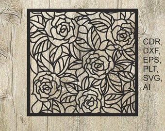 Panel 004, Vector files, for laser cut, cnc, cricut, digital files cdr, dxf, eps, ai, svg, plt
