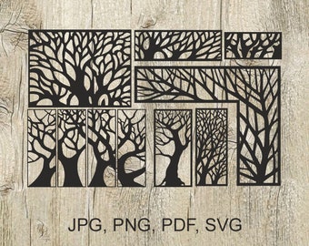 PDF, JPG, PNG, Svg panel "Trees" set 11. Vector files