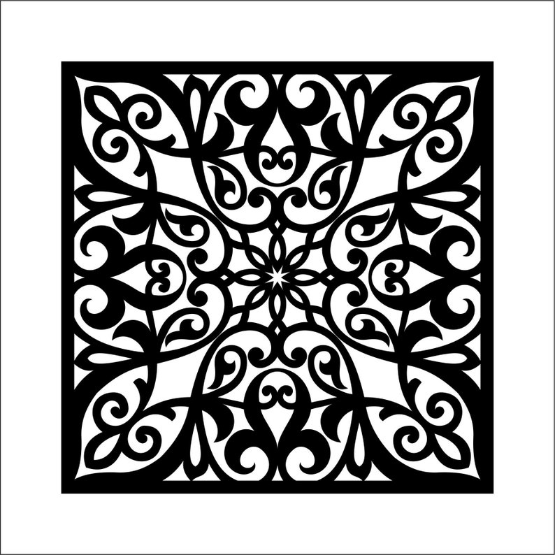 Square Panel Drawing Square Panels Collection 32, Fine Geometric Patterns. Vector Files, for ...