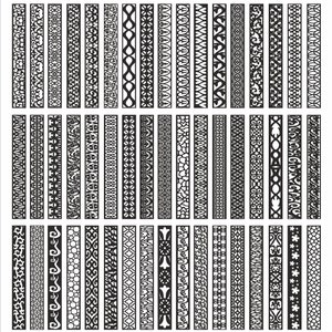 Panel collection 23, slim panels, various pattern. Vector files, digital files CDR, dxf, eps, svg, png. Panel set