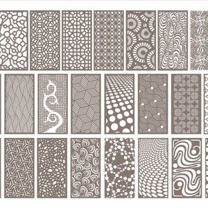 Panels collection 2, Round and abstract patterns. Vector files, for laser cut, cnc, digital files CDR, DXF, EPS, svg, ai, plt. Panel set