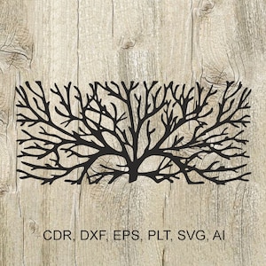 Panel 068, Panel Tree. Vector files, for laser cut, cnc, digital files cdr, dxf, eps, ai, svg, plt