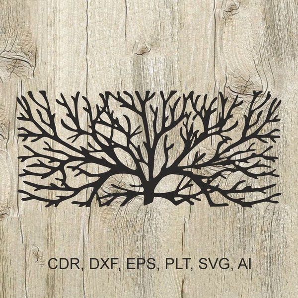 Panel 068, Panel Tree. Vector files, for laser cut, cnc, digital files cdr, dxf, eps, ai, svg, plt