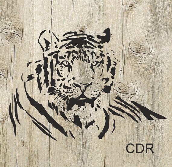 Tiger 5. CDR. for Engraving. Vector Files for Laser Cut Cnc Etsy Finland