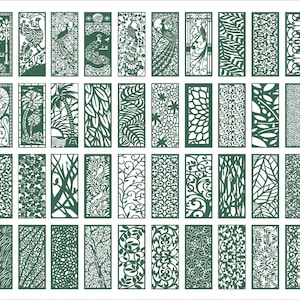 Panel collection 9, Floral patterns with birds. Vector files, for laser cut, cnc, digital files CDR, dxf, eps, svg, ai, plt, png. Panel set