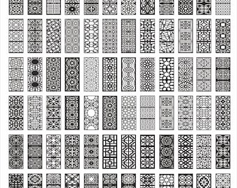 Panel collection 11, "Stained glass" geometric ornaments. Vector files, digital files CDR, dxf, eps, svg, ai, plt. Panel set