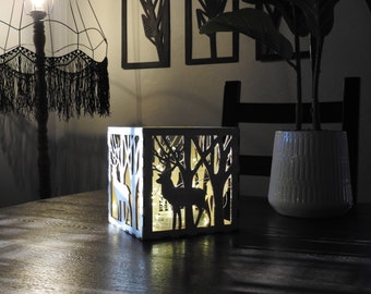 Laser Cut Wood Candle Holder No. 22 for 3 and 6 mm. Latern. Vector files, for laser cut, cnc, digital files cdr, dxf, eps, ai, plt, svg