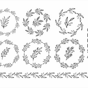 Wreaths collection 1, Vector files, for laser cut, cnc, digital files cdr, dxf, eps, svg, ai, plt.