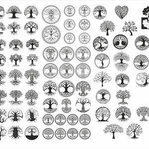 Tree of Life collectie , Cdr, Eps, Dxf, Dwg en Svg. Vector bestanden, voor laser gesneden, cnc, digitale bestanden. verkoop