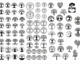 Tree of Life collectie , Cdr, Eps, Dxf, Dwg en Svg. Vector bestanden, voor laser gesneden, cnc, digitale bestanden. verkoop