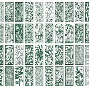 Panel collection 8, Floral patterns with butterflys. Vector files, for laser cut, digital files cdr dxf eps svg ai plt. set. sale