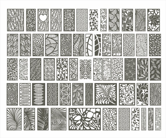 Panel Leafs collection, Vector files, for laser cut, cnc, digital files CDR, eps, svg, ai, plt.  Leafs set. Black friday sale
