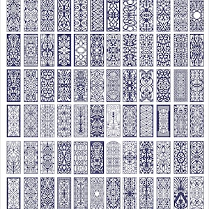 Panel collection 12, "Turkish carpet" patterns. Vector files, for laser cut, cnc, digital files CDR, dxf, eps, svg, ai, plt. Panel set