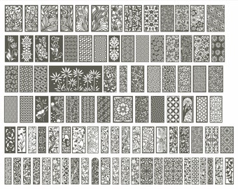 Panels collection 5, Floral Pattern, Vector files, for laser cut, cnc, digital files CDR, dxf, eps, svg, ai, plt. Set. Sale