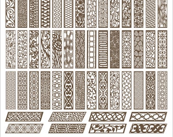Panel collection 16,  geometric and floral pattern 1:4 . Vector files, digital files CDR, eps, svg, ai, plt.  Set. Black friday sale
