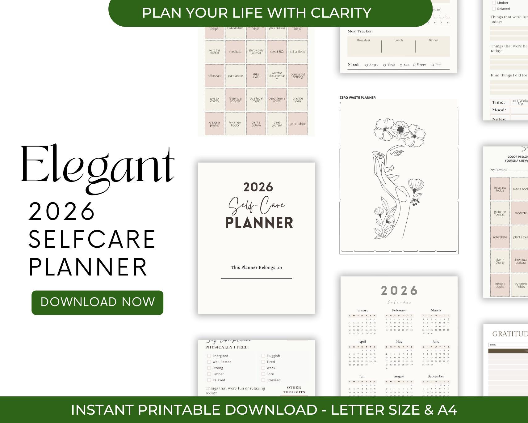 Self Care Planner Printable, Daily Wellness Journal PDF, Mental Health ...