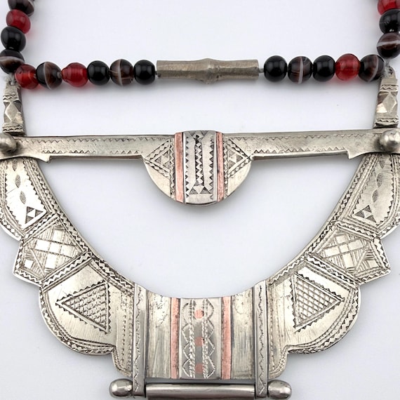 Vintage Handworked Silver Statement Necklace — No… - image 5