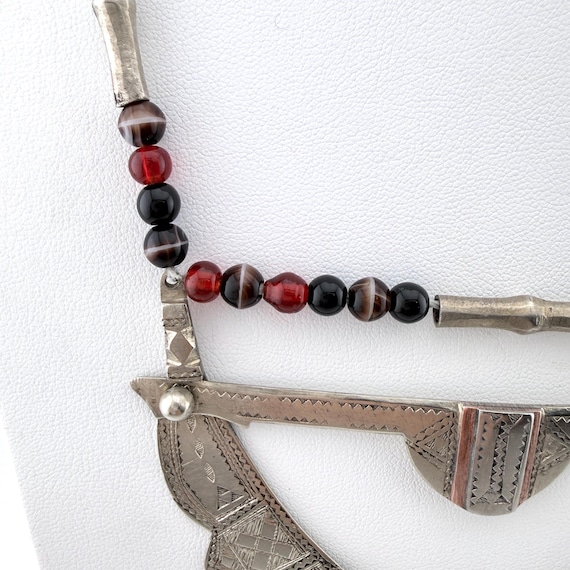 Vintage Handworked Silver Statement Necklace — No… - image 8