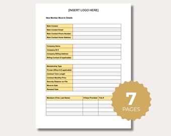 Coworking Move In and Move Out Checklist | Member Onboarding Offboarding PDF