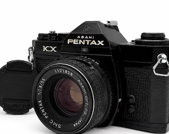 Pentax KX Black 35mm SLR Film Camera SMC Pentax 55mm F1.8 Lens [Lens Mint] Tested From Japan
