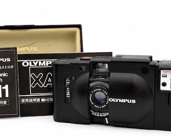 Olympus XA Black New Seal 35mm Film Camera with A11 Flash [Near Mint] Tested From Japan