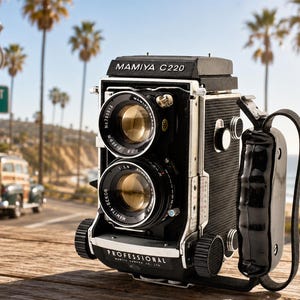 Mamiya C220 Pro TLR Film Camera with 80mm f/2.8 Lens – Blue Dot Near Mint+++