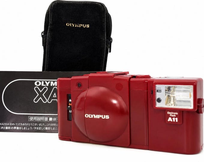 Featured listing image: Olympus XA2 Heart Red 35mm Film Camera with A11 Flash [Near Mint+++] Rare Color Tested From Japan