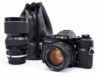 Minolta X-700 MPS 35mm SLR Film Camera with MD Rokkor 50mm f/1.4 & Sun Zoom Macro Lens [Near Mint+++] Tested From Japan