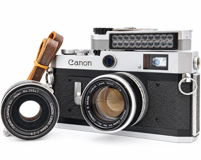 Featured listing image: Canon P 35mm Rangefinder Film Camera L39 Leica Mount 2Lens [Near Mint] Tested From Japan