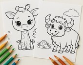 Ausmalbilder Kinder Digital | Süße Tiere zum Ausmalen | Malbuch PDF Download | Vielfältige Tiermotive zum Ausdrucken | coloring Pages | Kids