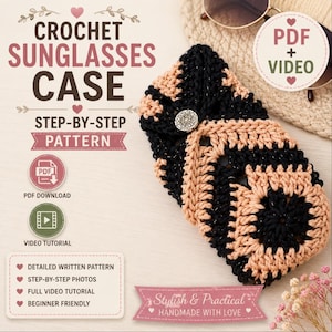 Multi-Purpose Crochet Case Pattern | Glasses, Phone, Pencil Pouch Tutorial with a VIDEO guide (PDF Download)