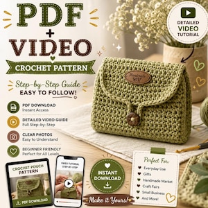 Crochet Geldbörse Wallet Pattern + VIDEO | Polyesterkordel | PDF Sofortdownload