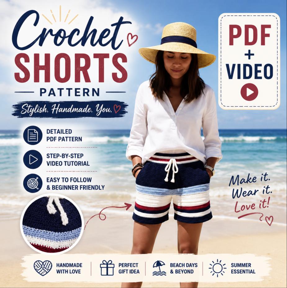 38 Women’s Crochet Shorts Patterns To Make Before Summer Hits 29 Crochet Shorts + Video Tutorial