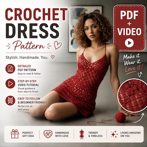 Sequin Mini Dress Crochet Pattern | Lace Shell Stitch PDF + Video Tutorial