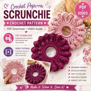 Crochet Hairband Pattern PDF | Decorative Ball Headband Tutorial (Video Guide)
