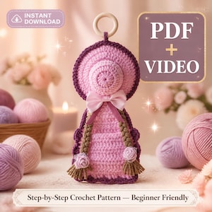 Patrón de delantal de ganchillo flexible con forma de gorro + VÍDEO / Trenzas y bolsillo / Decoración de cocina / PDF