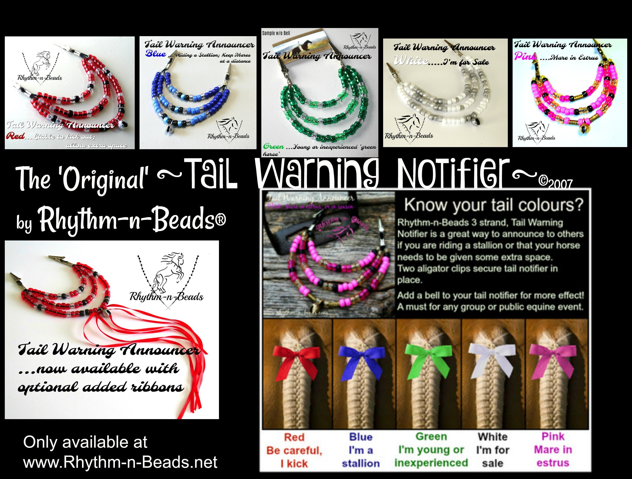 TAIL RIBBONS for Horses Tail WarningHorse Tail Beads Tail Etsy