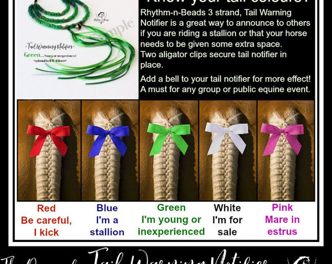 TAIL RIBBONS for Horses, Tail Warning,horse Tail Beads, Tail Ribbons