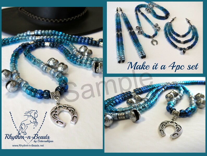 Rhythm Beads Necklace Horse Necklace A-MUSE-MINT Patriotic Parade Tack Trail Beads for Horses,Horse Show Tack Bear Bells