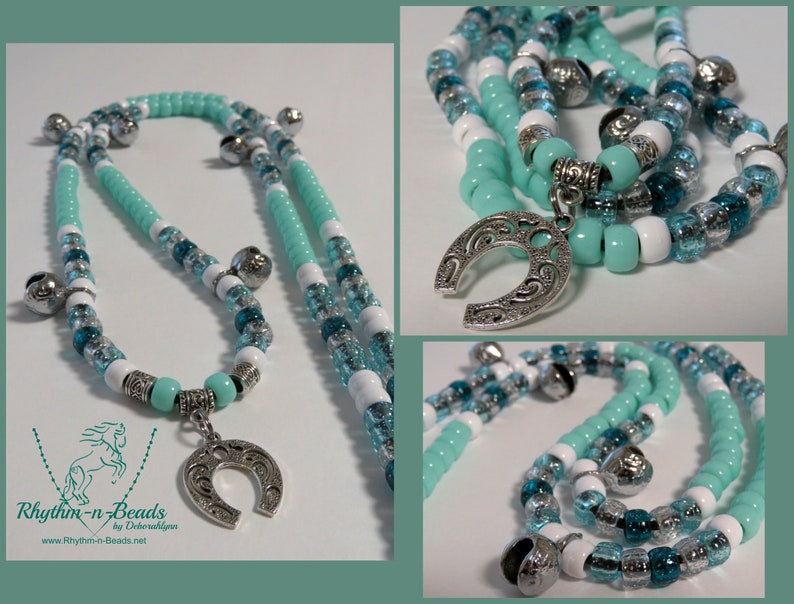 Rhythm Beads Necklace Horse Necklace A-MUSE-MINT Patriotic Parade Tack Trail Beads for Horses,Horse Show Tack Bear Bells
