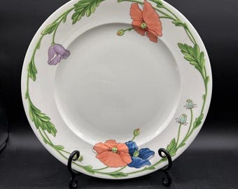 Villeroy & Boch Alemania AMAPOLA Plato redondo para picar de 30 cm (12") Amapolas MENTA