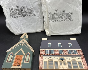 Vtg 1991 Seria Wioska Miauczenia Kota lX 9 Optometrysta z kaplicy z podpisem kota