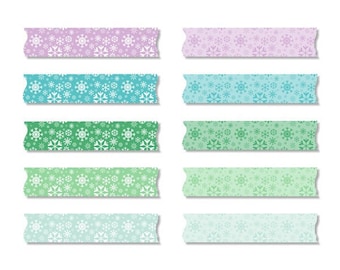 Snowflakes Washi Tape,Winter Washi Tape,Christmas Washi Tape,Washi Tape Clip Art,Digital Washi Tape,Planner Stickers